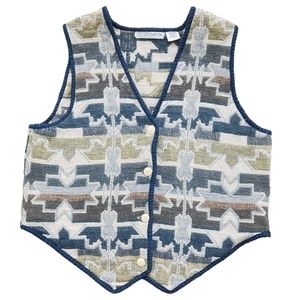 Vintage Chrysantheme Women's Southwestern Style 90s Vest Size Large